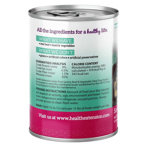 Health Extension Savory Beef & Vegetable Stew Canned Dog Food