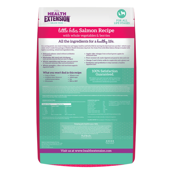 Health Extension Grain Free Salmon Little Bites Recipe Dog Food