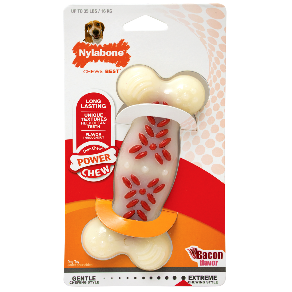 Nylabone Dura Chew Barbell Chew Toy - Peanut Butter Flavor Monster BULK - 4  Chews - (4 x 1 Pack)