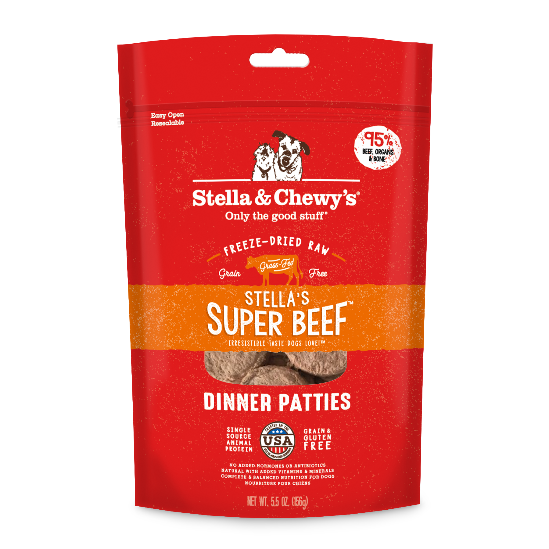 Stella & Chewy's Super Beef Freeze-Dried Raw Dinner Patties Dog Food