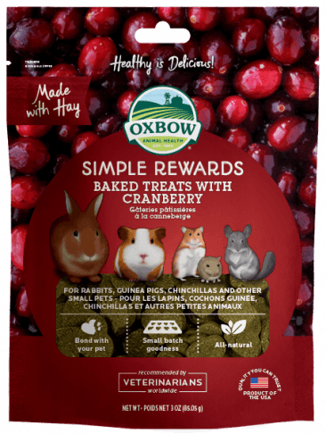 Oxbow Simple Rewards Baked Treats With Cranberry Small Animal Treats