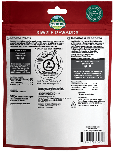 Oxbow Simple Rewards Banana Small Animal Treats
