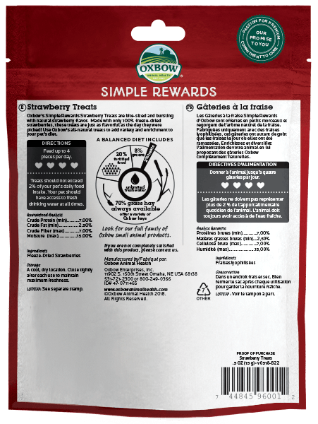 Oxbow Simple Rewards Strawberry Small Animal Treats