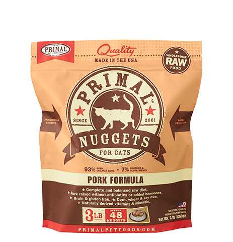 Primal Raw Frozen Pork Nuggets Cat Food