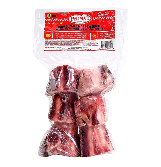 Primal Raw Recreational Buffalo Marrow Bones 6 Pack