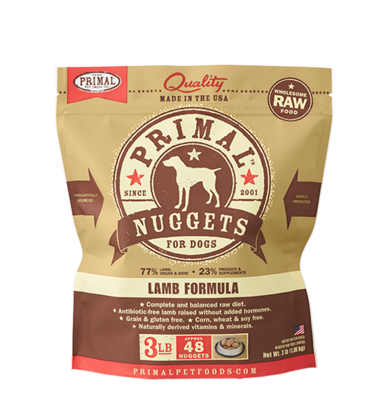 Primal Raw Frozen Lamb Nuggets Dog Food