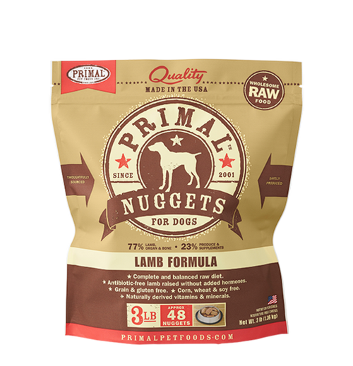 Primal Raw Frozen Lamb Nuggets Dog Food