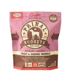 Primal Raw Frozen Turkey & Sardine Nuggets Dog Food