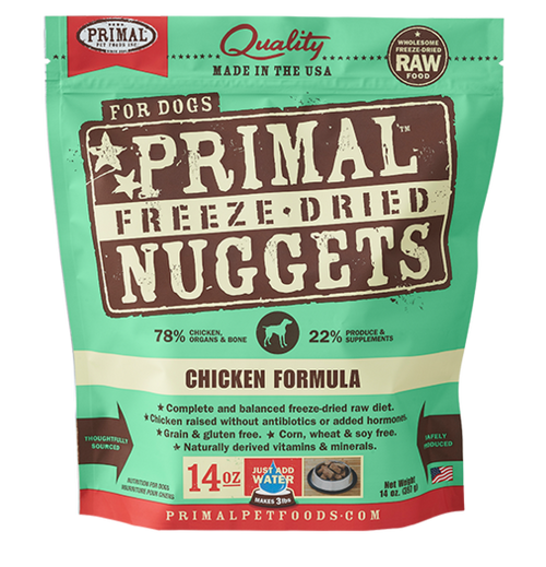 Primal Raw Freeze Dried Chicken Nuggets Dog Food