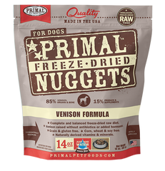 Primal Raw Freeze Dried Venison Nuggets Dog Food