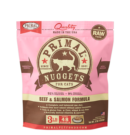 Primal Raw Frozen Beef & Salmon Formula Nuggets Cat Food