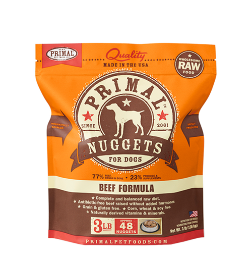 Primal Raw Frozen Beef Nuggets Dog Food