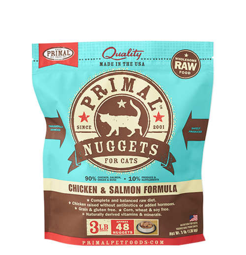 Primal Raw Frozen Chicken & Salmon Formula Nuggets Cat Food