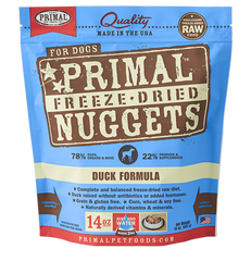 Primal Raw Freeze Dried Duck Nuggets Dog Food
