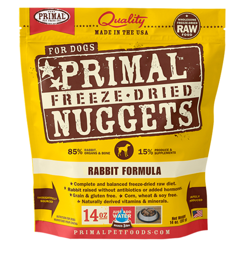 Primal Raw Freeze Dried Rabbit Nuggets Dog Food