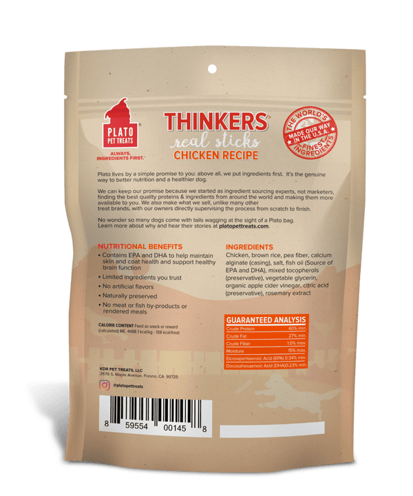 Plato Thinkers Chicken Dog Treats