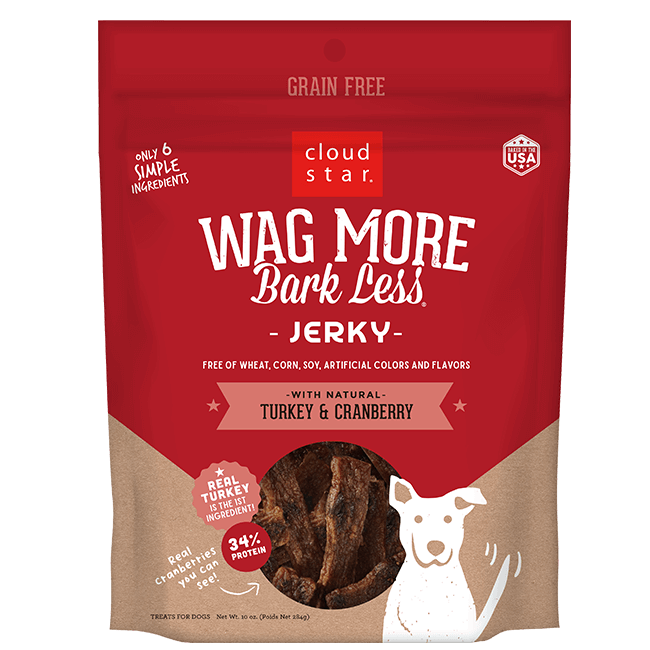 Cloud Star Wag More Bark Less Grain Free Jerky Turkey And Cranberry Recipe Dog Treats (RETIRED)