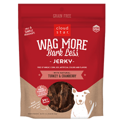 Cloud Star Wag More Bark Less Grain Free Jerky Turkey And Cranberry Recipe Dog Treats (RETIRED)