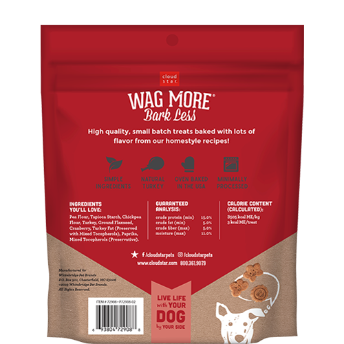 Cloud Star Wag More Bark Less Turkey & Cranberry Mini Biscuits Dog Treats (RETIRED)