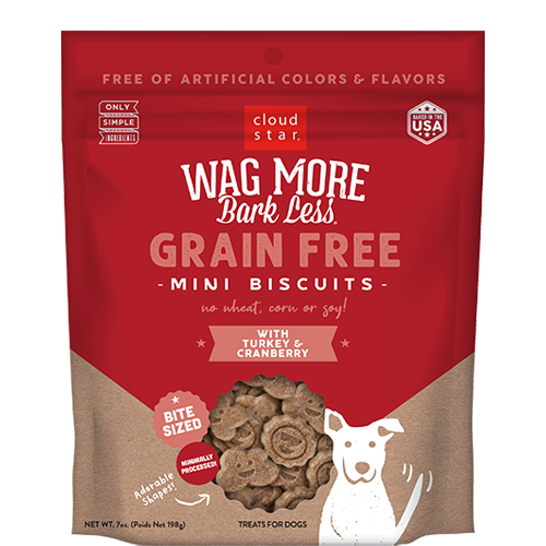 Cloud Star Wag More Bark Less Turkey & Cranberry Mini Biscuits Dog Treats (RETIRED)