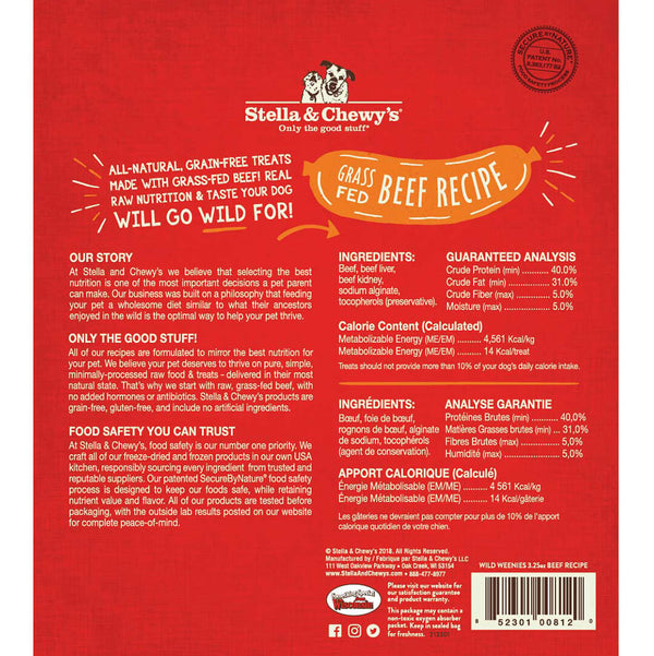 Stella & Chewy's Grass-Fed Beef Wild Weenies Dog Treats