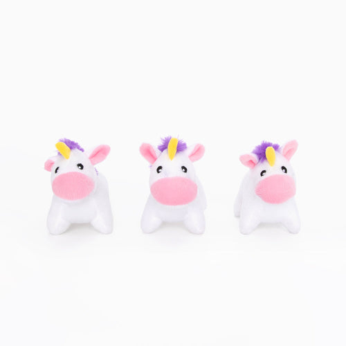 Zippy Paws Miniz 3-Pack Unicorns Dog Toy