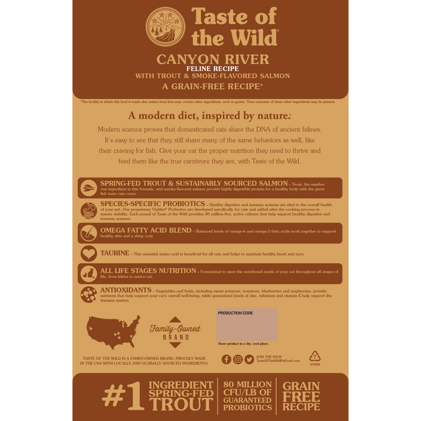 Taste Of The Wild Canyon River Recipe Cat Food