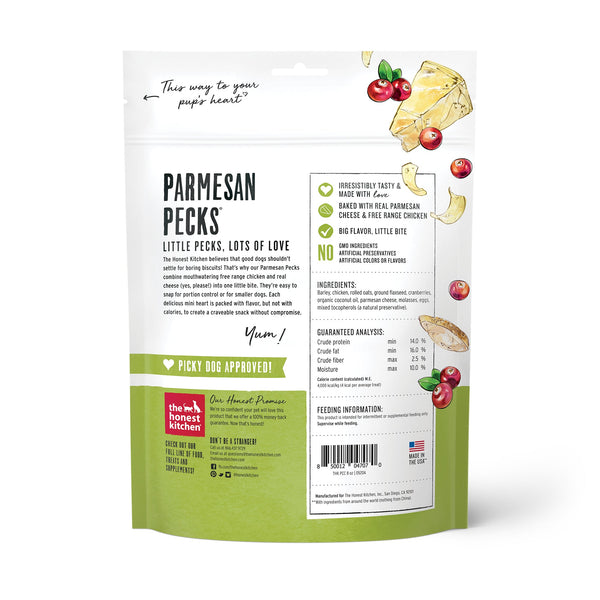 The Honest Kitchen Parmesan Pecks Chicken & Cranberry Dog Treats