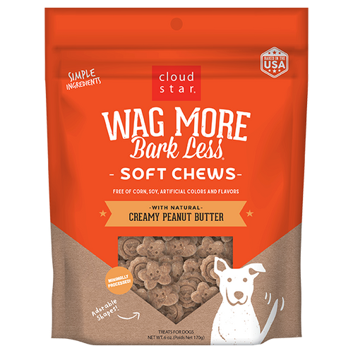 Cloud Star Wag More Bark Less Soft & Chewy Creamy Peanut Butter Dog Treats