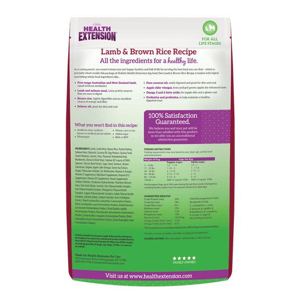 Health Extension Lamb & Brown Rice Recipe Dog Food
