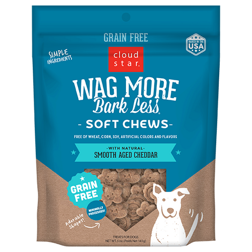 Cloud Star Wag More Bark Less Soft & Chewy Grain Free Smooth Aged Cheddar Dog Treats