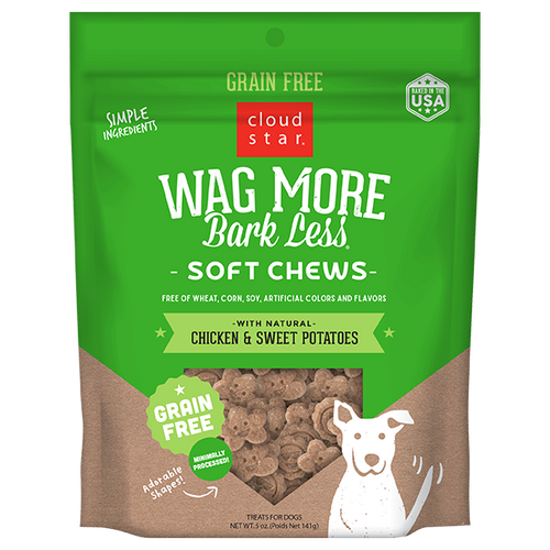 Cloud Star Wag More Bark Less Soft & Chewy Grain Free Chicken & Sweet Potatoes Dog Treats