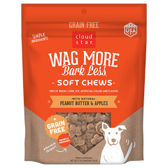 Cloud Star Wag More Bark Less Grain Free Peanut Butter & Apples Soft & Chewy Dog Treats