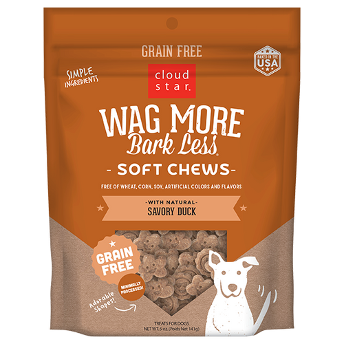 Cloud Star Wag More Bark Less Soft & Chewy Grain Free Savory Duck Dog Treats (RETIRED)