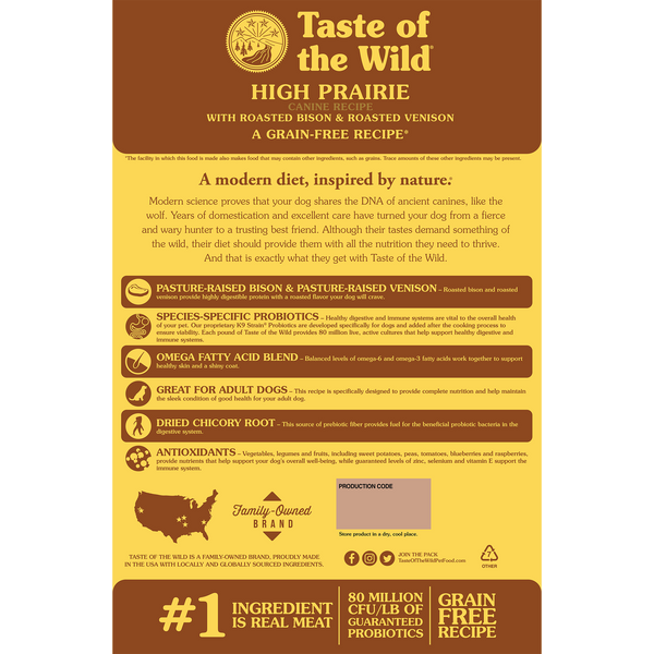 Taste Of The Wild High Prairie Recipe Dog Food