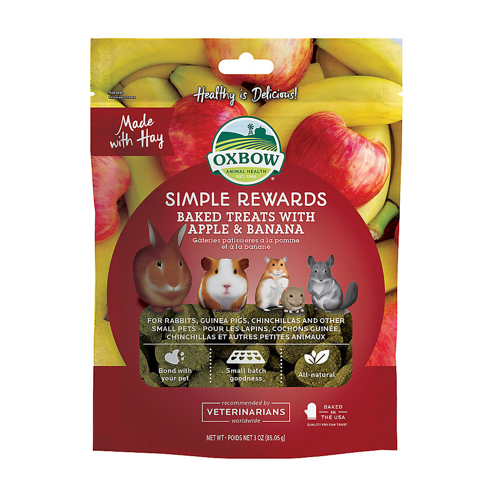 Oxbow Simple Rewards with Apple and Bananas Small Animal Treats