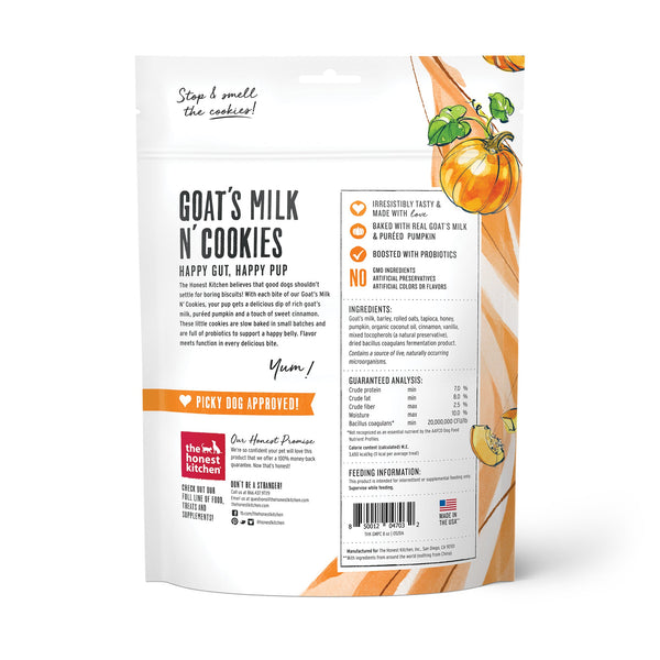 The Honest Kitchen Goat's Milk N' Cookies Pumpkin Cinnamon Dog Treats
