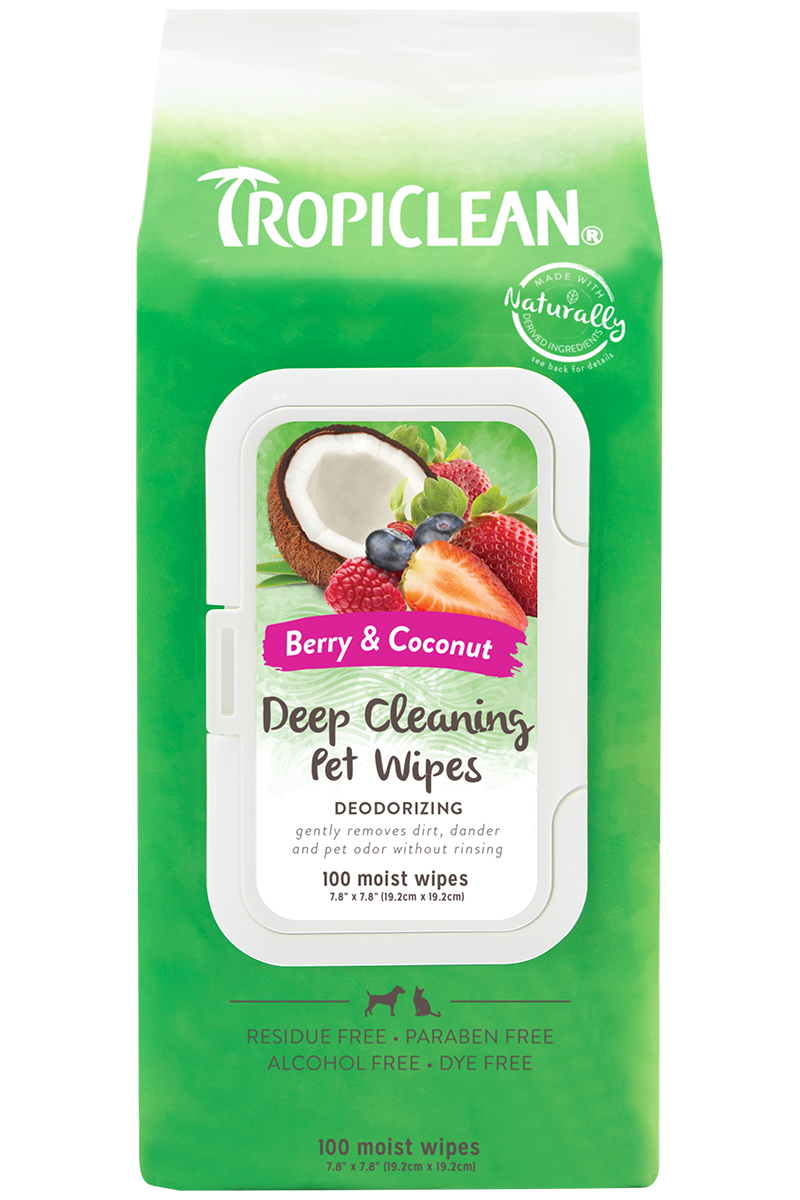 Tropiclean Berry & Coconut Deep Cleaning Wipes For Pets
