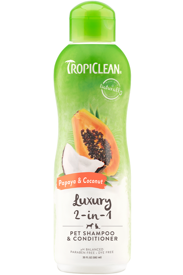 Tropiclean Papaya & Coconut Luxury 2-In-1 Shampoo/Conditioner For Pets