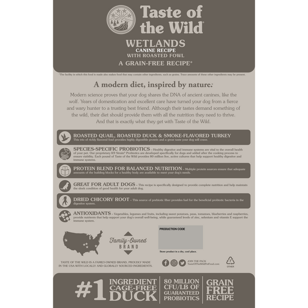 Taste Of The Wild Wetlands Recipe Dog Food