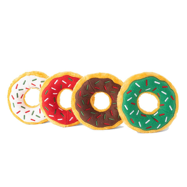 Zippy Paws 4-Pk Christmas Donutz Dog Toys