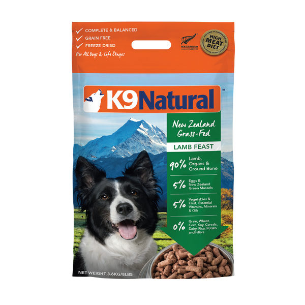 K9 Naturals New Zealand Grass-Fed Lamb Feast Freeze Dried Dog Food