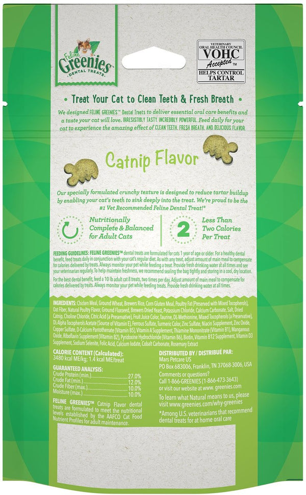 Greenies Feline Catnip Flavor Dental Cat Treats