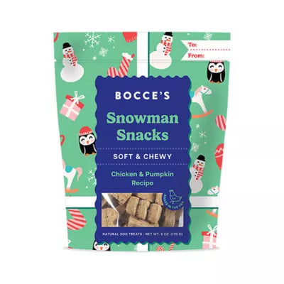 Bocces Snowman Snacks Soft & Chewy Dog Treat