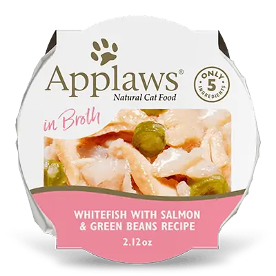Applaws Natural Wet Cat Food Whitefish with Salmon & Green Beans in Broth Cat Food