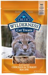 blue wilderness chicken & trout moist cat treats 2oz