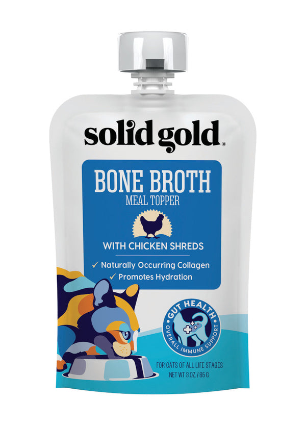 Solid Gold Bone Broth with Chicken Shreds Meal Topper