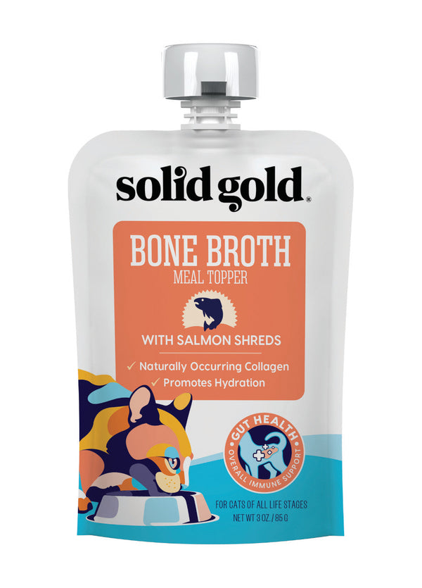 Solid Gold Bone Broth with Salmon Shreds Meal Topper