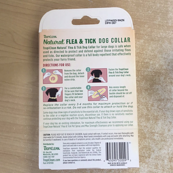 TropiClean Natural Flea & Tick Dog Collar (Large)