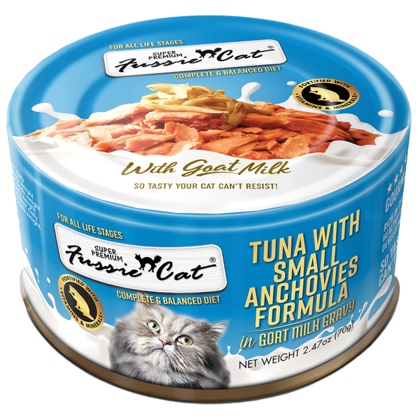 Fussie Cat Tuna with Anchovies Formula in Goat Milk Gravy Canned Cat Food